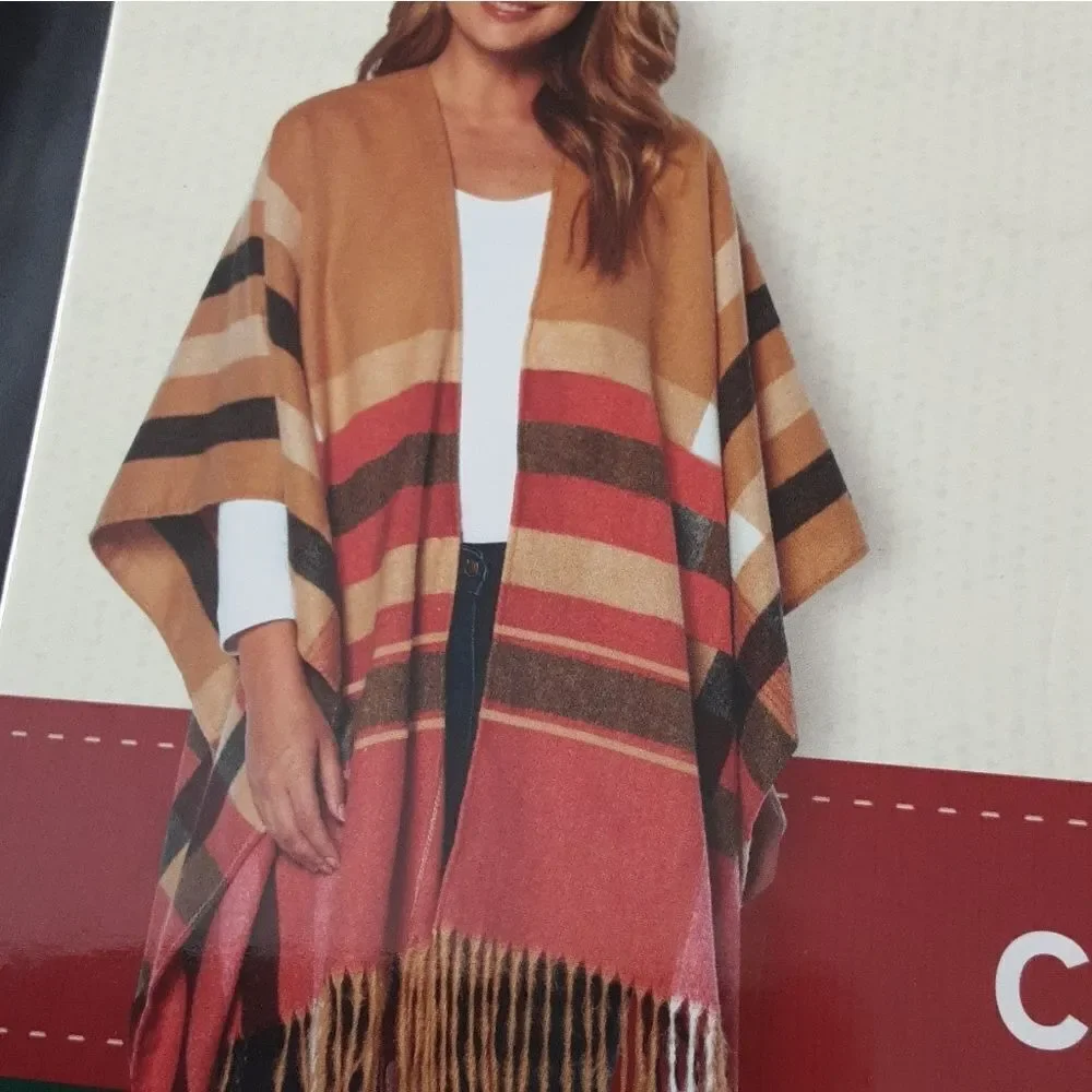 Woolrich‎ Blanket Wrap Flannel Rich Earth Tones OSFA NWT